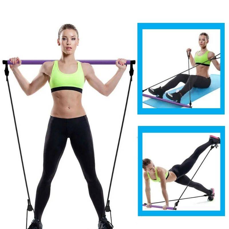 Portable Pilates Bar Best Home Workout, Easy To Use For Muscle